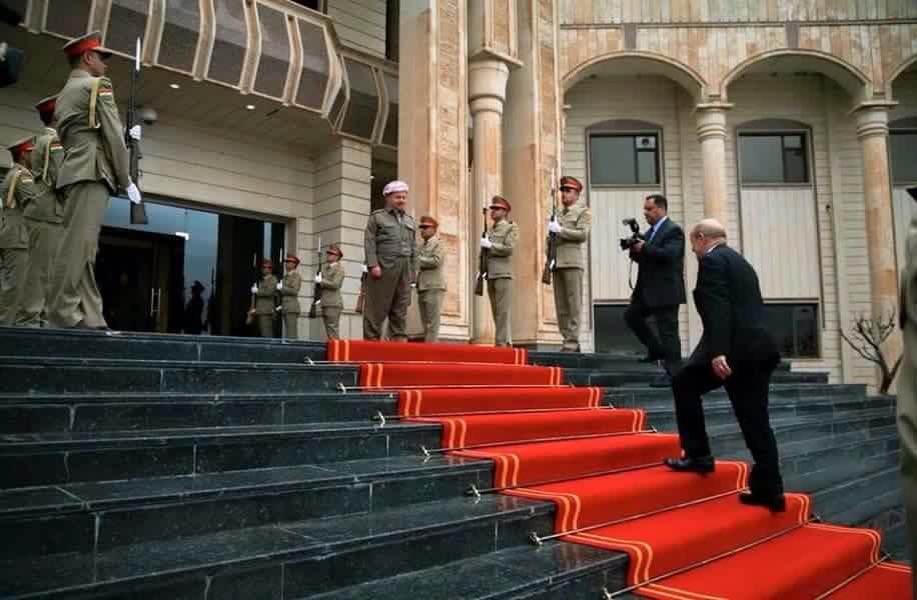 French Defense Minister Jean-Yves Le Drian's visit to the Kurdistan Region on April 11, 2016.